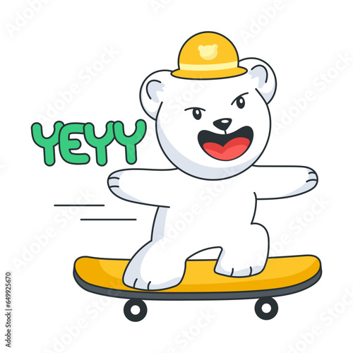 Skateboarding Bear