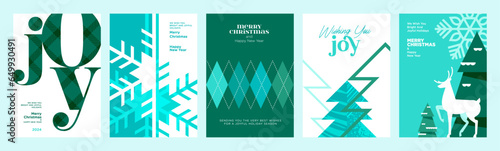 Merry Christmas and Happy New Year greeting cards. Vector illustration concepts for background, greeting card, party invitation card, website banner, social media banner, marketing material.