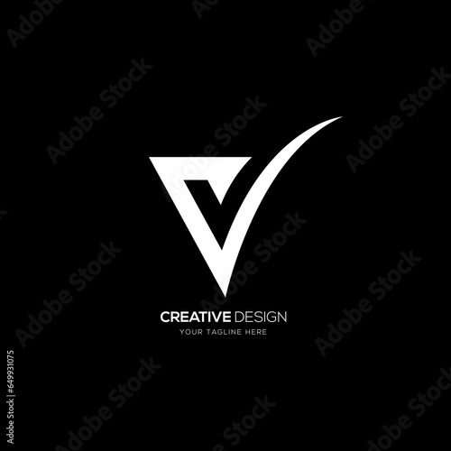 Creative letter V right sign modern logo