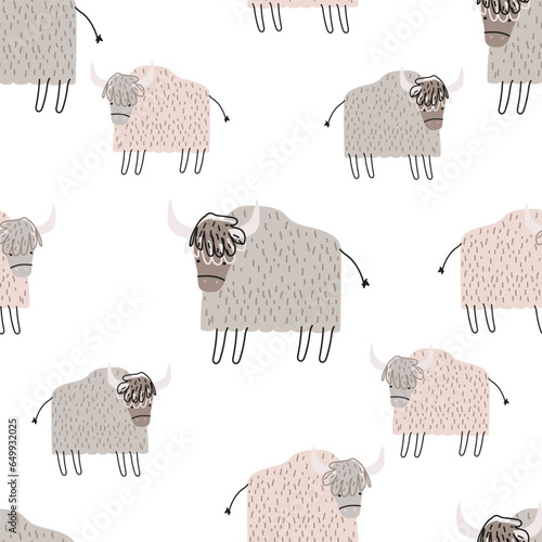 Buffalo seamless pattern