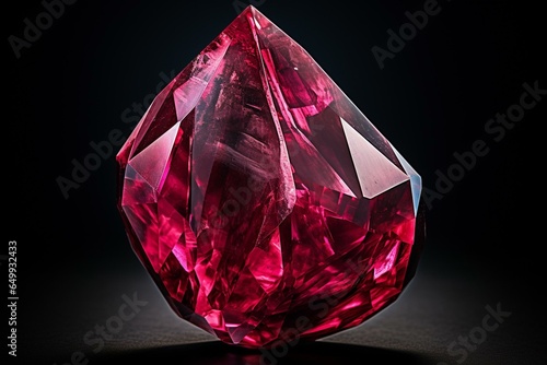 Vivid 3D render of a detailed ruby or rodolite gem. Generative AI photo