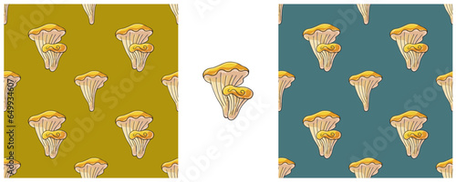 Illustration in hand draw style. Set Seamless pattern and print. Can be used for fabric, packaging, wrapping paper and etc