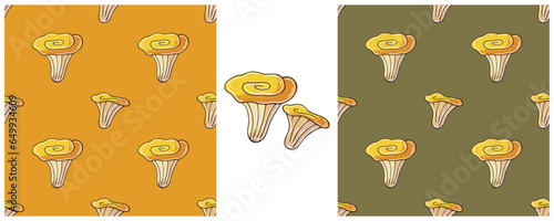 Illustration in hand draw style. Set Seamless pattern and print. Can be used for fabric, packaging, wrapping paper and etc