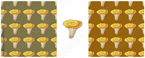 Illustration in hand draw style. Set Seamless pattern and print. Can be used for fabric, packaging, wrapping paper and etc