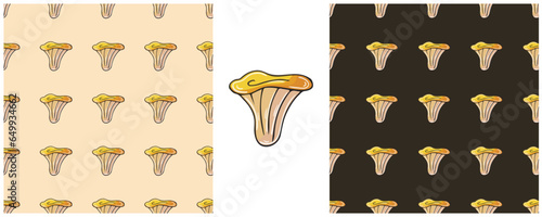 Illustration in hand draw style. Set Seamless pattern and print. Can be used for fabric, packaging, wrapping paper and etc