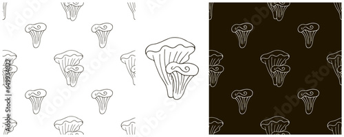 Monochrome Illustration in hand draw style. Set Seamless pattern and print. Can be used for fabric, packaging, wrapping paper and etc