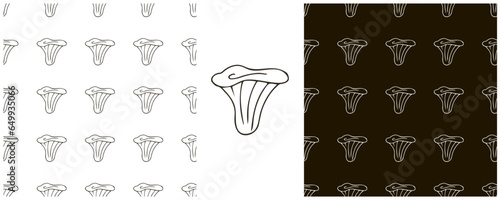 Monochrome Illustration in hand draw style. Set Seamless pattern and print. Can be used for fabric, packaging, wrapping paper and etc