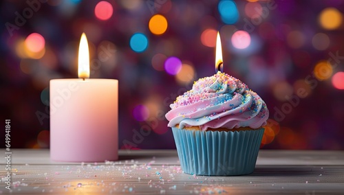świeczka w mufince urodzinowa paląca sie w dniu urodzin