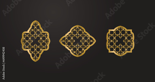 Arabian window with traditional ornament laser cut isolated