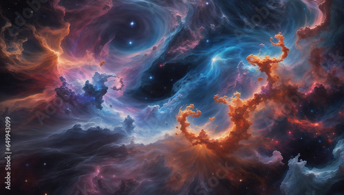 Behold, nebulae taking on the awe-inspiring forms of celestial creatures, as if they were cosmic canvases painted by the hand of the universe itself - AI Generative