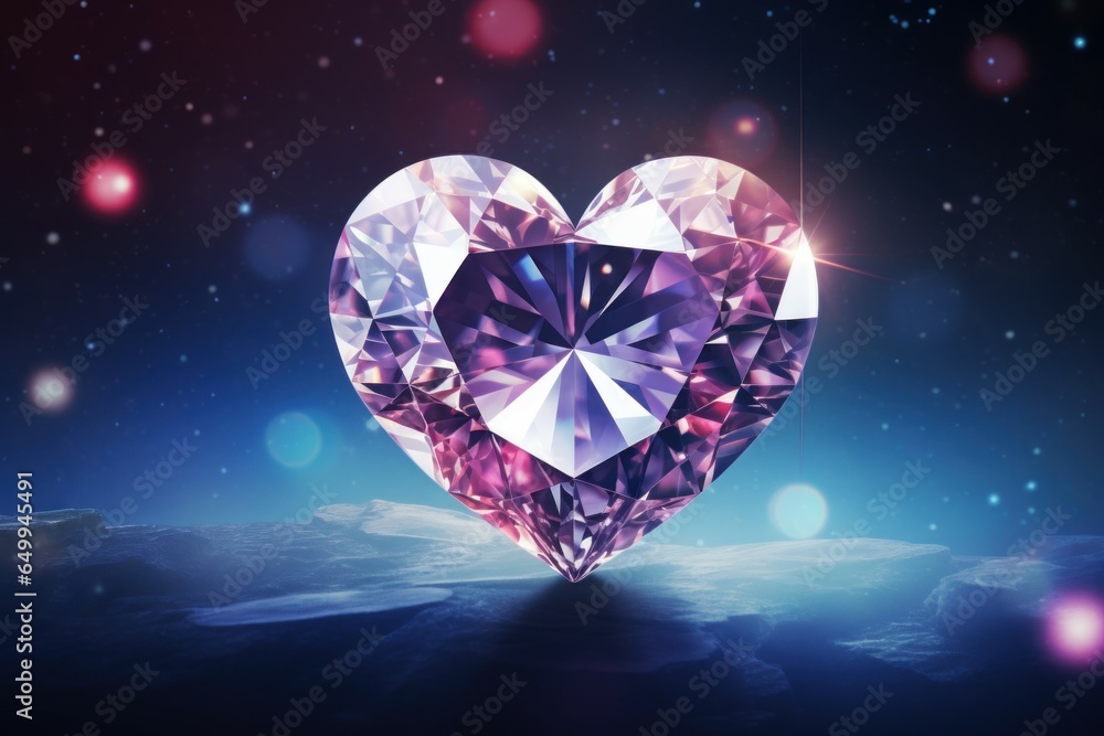 Exquisite Diamond heart gem background. Stone jewelry. Generate Ai Exquisite Diamond heart gem background. Stone jewelry. Generate Ai