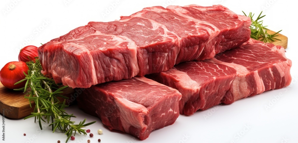Fototapeta premium raw beef steak with rosemary