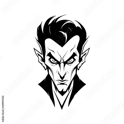 Hand-drawn vampire doodle icon on white background