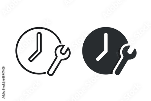 Wrench time icon. Illustration vector