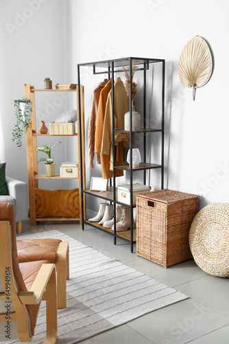Interior of light room with...