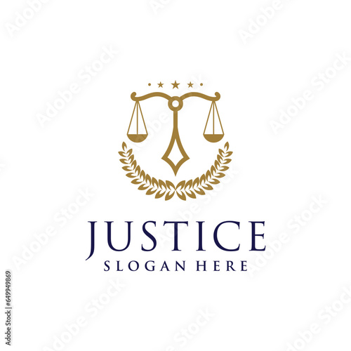Law firm logo design element vector with creative concept