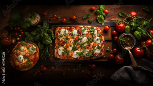 Margherita pizza is the most famous in the world  tomato  mozzarella and basil