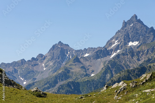Grand Pic de Belledonne is the summit on the mountain range at nearly 3000m