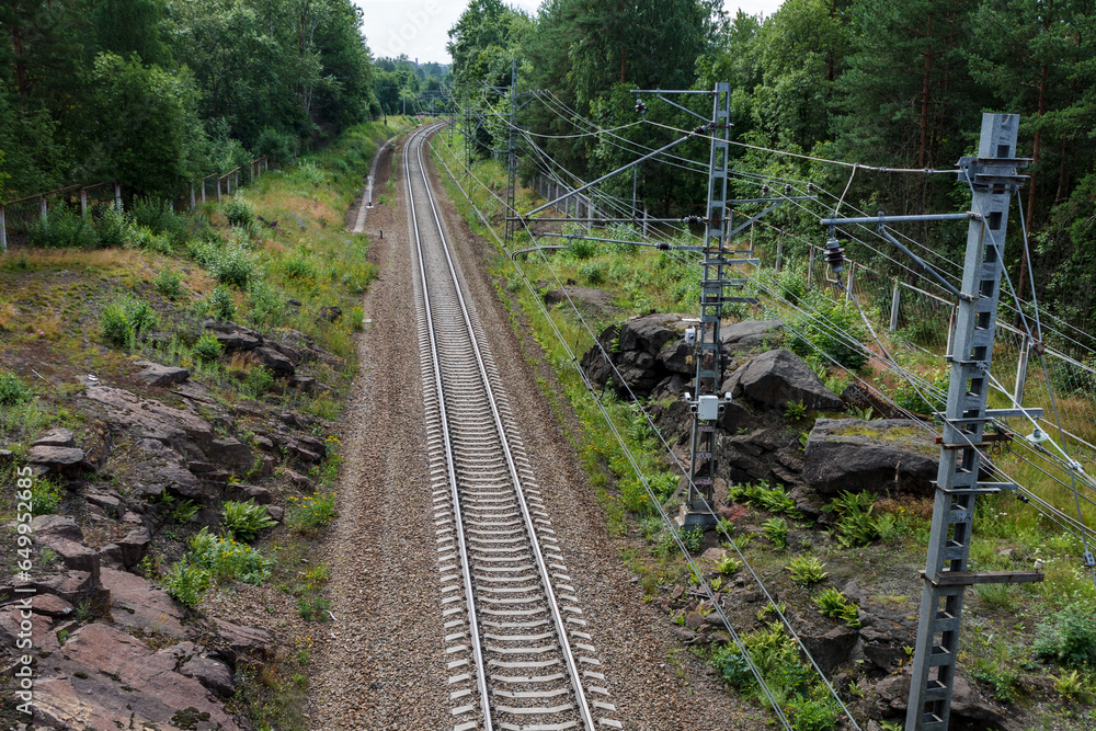 Fototapeta premium railway tracks, top view