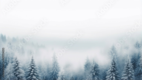 Majestic Snow-Covered Fir Tree Grove © AIproduction