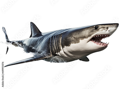 Great White Shark Breaching, Transparent Background