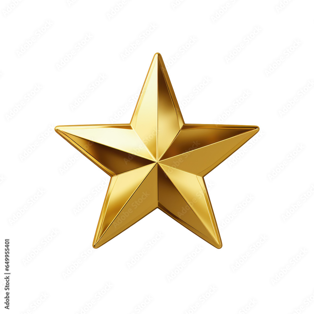 Obraz premium Gold star isolated on transparent background. Generative ai.