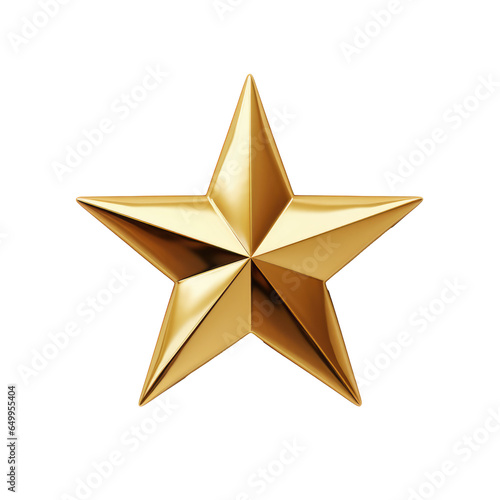 Gold star isolated on transparent background. Generative ai.