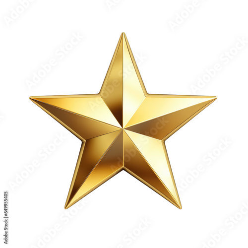 Gold star isolated on transparent background. Generative ai.