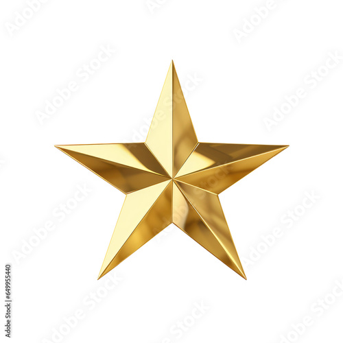 Gold star isolated on transparent background. Generative ai.