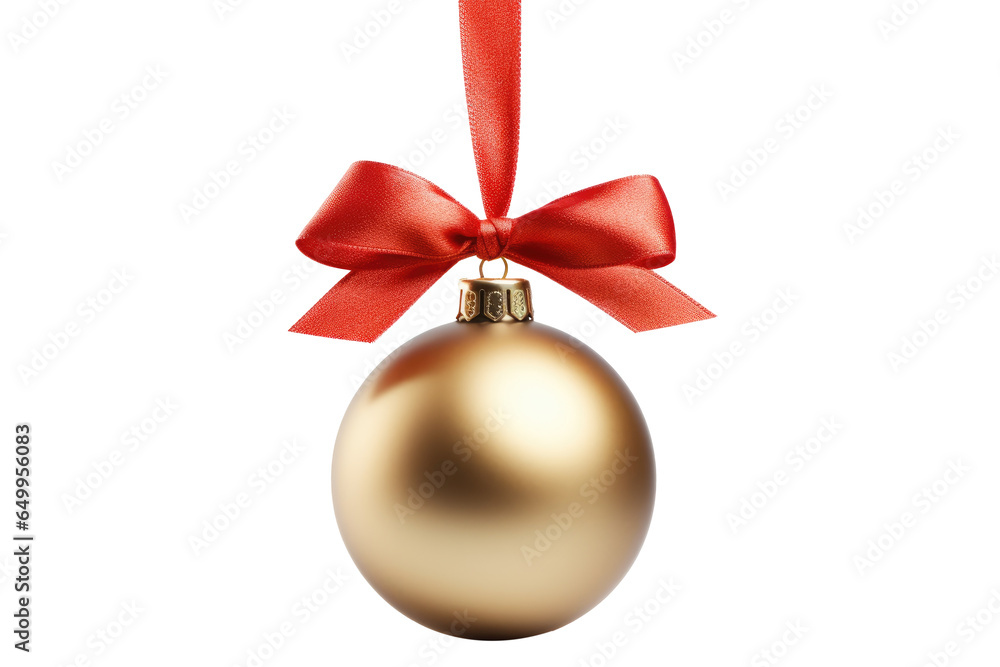 Gold Christmas ball. isolated on transparent background. Generative ai Gold Christmas ball. isolated on transparent background. Generative ai