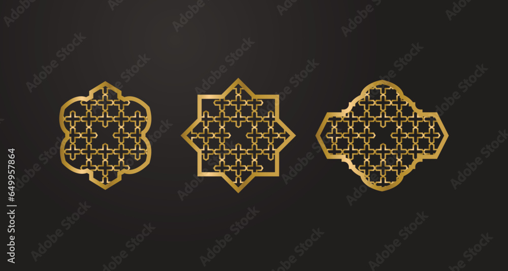 Fototapeta premium Arabian window with traditional ornament laser cut template