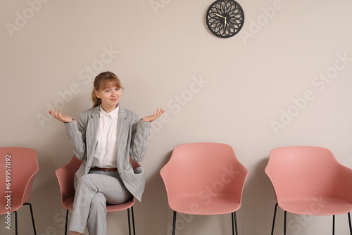 Female applicant waiting fo...