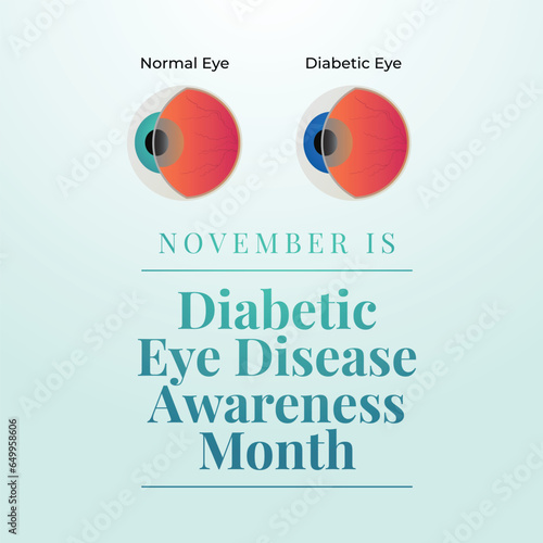 Diabetic Eye Disease Month vector design template good for celebration usage. diabetic eye vector illustration. flat design. vector eps 10.