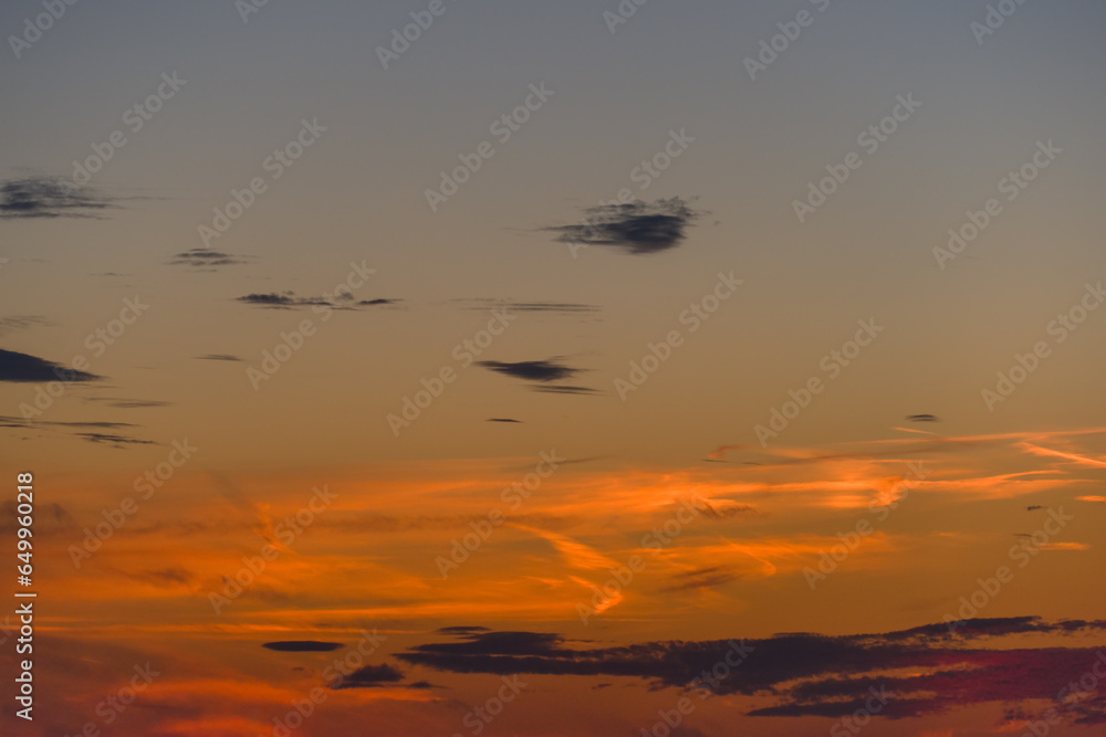 Summer evening sky just after sunset. Shallow depth of field. Summer evening sky just after sunset. Shallow depth of field.
