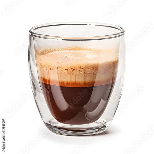 cup of coffee ristretto in the glass cup isolated on white background