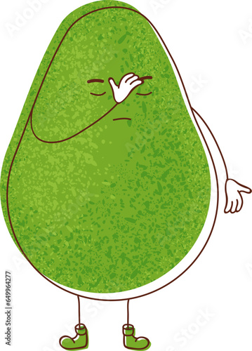 An image featuring an avocado facepalming in exasperation isolated on white