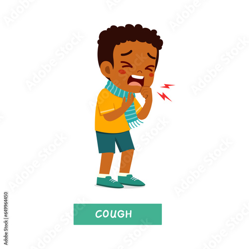 little kid having flu and feeling sad