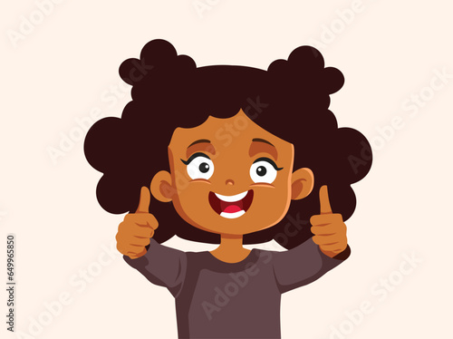 
Smiling Girl Making Approval Like Hand Gesture Vector Cartoon
Cheerful child feeling positive and optimistic 
