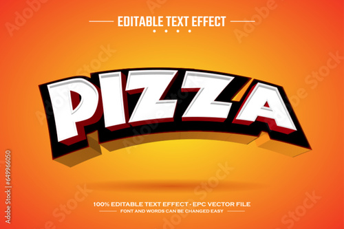 Pizza 3D editable text effect template