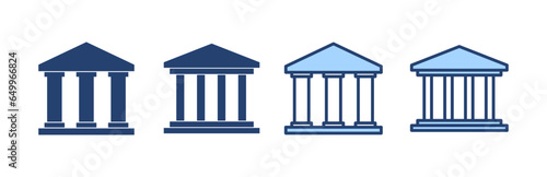 Bank icon vector. Bank sign and symbol, museum, university