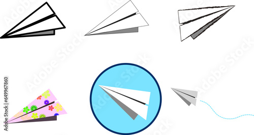 紙飛行機のイラストセット