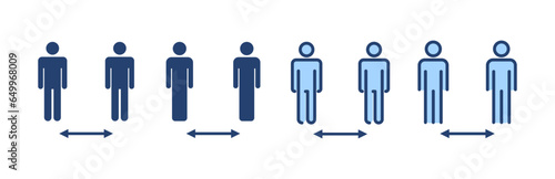 Social distance icon vector. social distancing sign and symbol. self quarantine sign