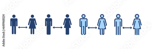 Social distancing vector. social distance sign and symbol. self quarantine sign