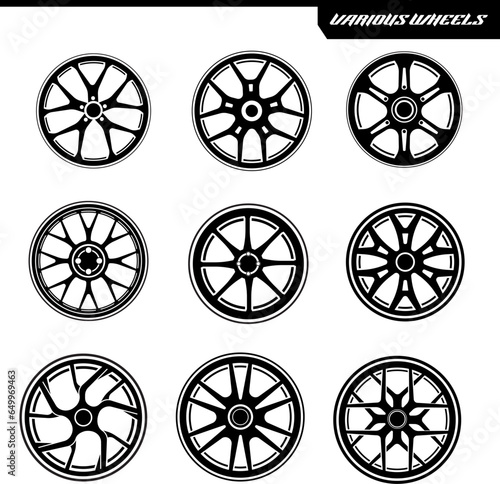 Basic icon set of sports and automotive
