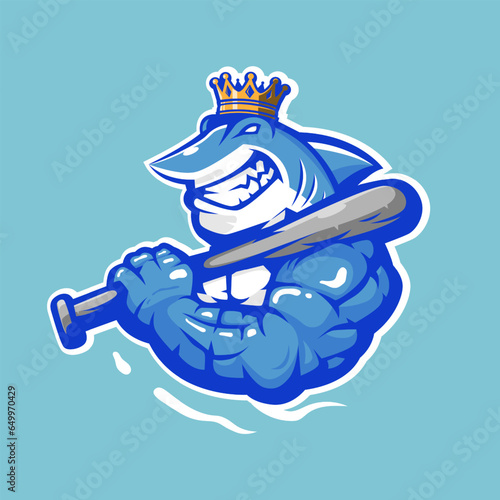 King Shark mascot logo