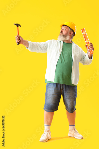 Portrait of senior man in h...