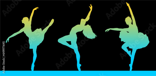 danza, baile, vector, silueta, telas, teatral, libre, mujer, 
