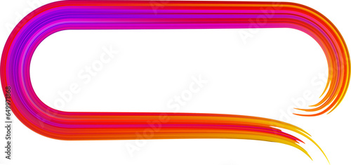 Abstract speech bubble with curve pink brush stroke texture gradient.