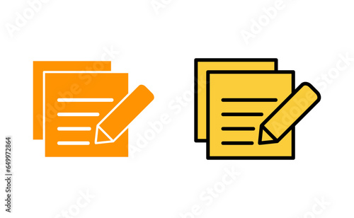 Note icon set for web and mobile app. notepad sign and symbol