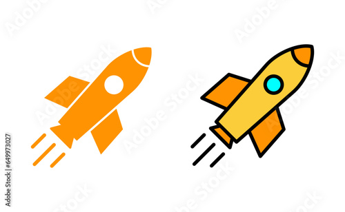 Rocket icon set for web and mobile app. Startup sign and symbol. rocket launcher icon